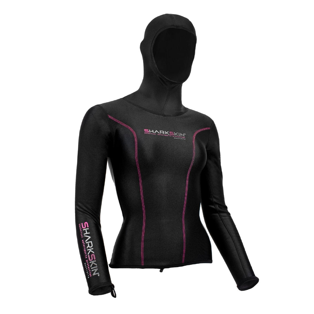 Sharkskin Chillproof Long Sleeve Hooded Top - Women's - Thermal Wear for Freediving and Spearfishing