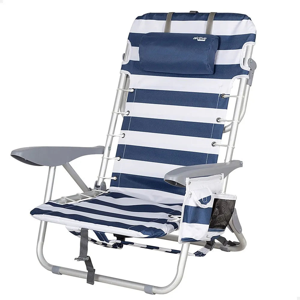 Aktive Low Folding 4 Rays With Cushion And Pocket Positions beach chair