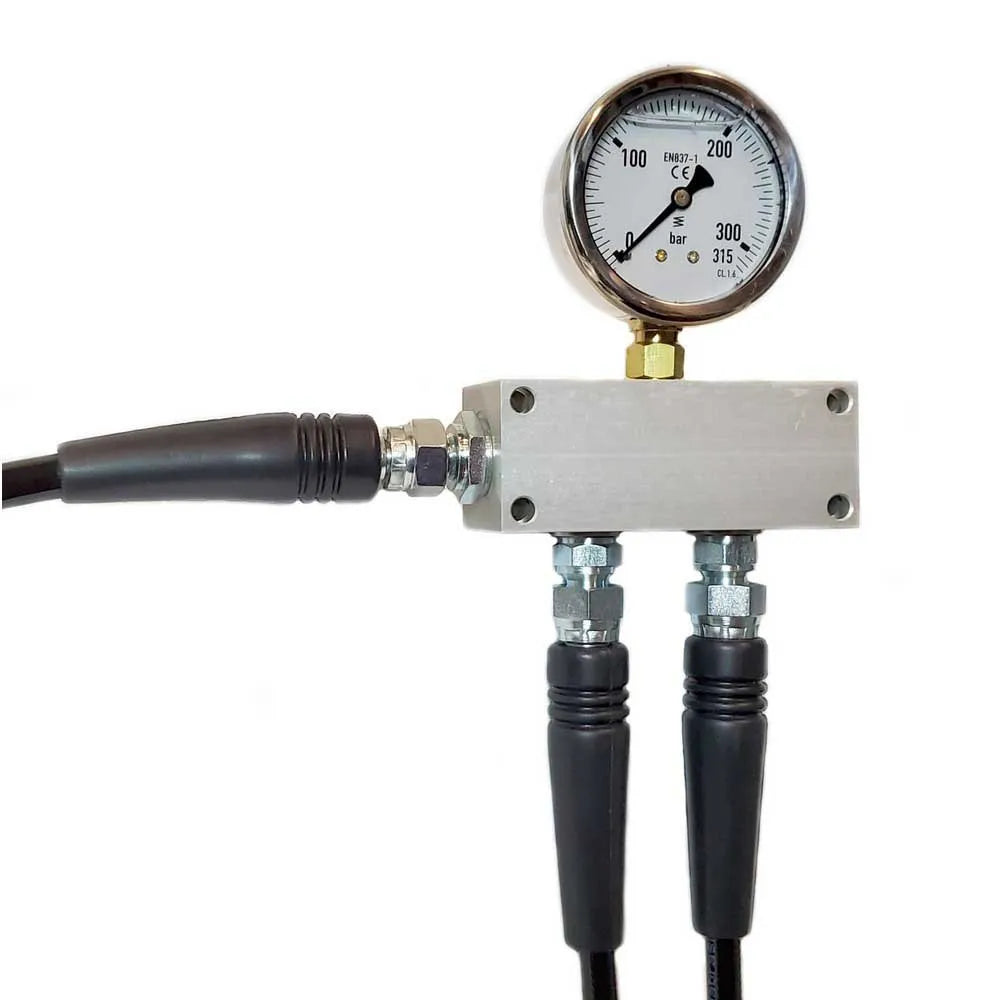 Metalsub Coltri Inlet 2 Outlets Manifold Block With Gauge